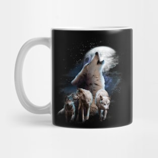 Space Wolves Cosmic Snow Wolf Howling At Moon Mug